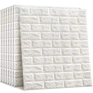 Self-Adhesive 3D Wall Brick Sheet / Wallpaper For Room / White Fomic Wall Stickers For Home Decoration 35*38cm Waterproof