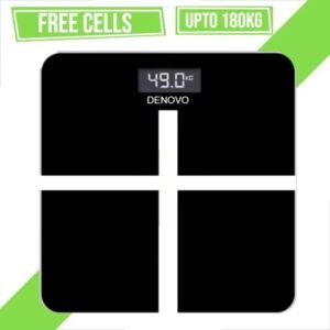 DENOVO MART Tempered Glass Electronic Digital Body Weight Scale, Bathroom Scale 180 KG with LCD Display Weight Machine Denovo Mart