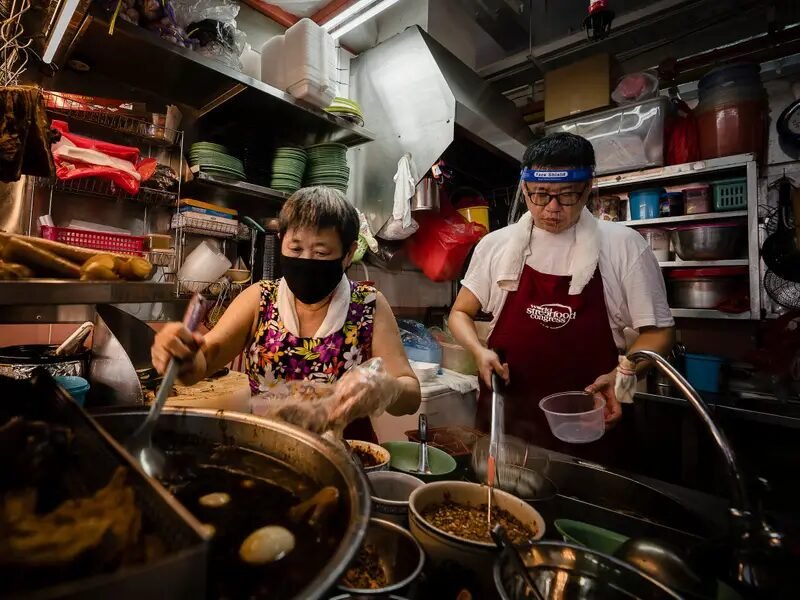 chinatown hawker leftovers consumption